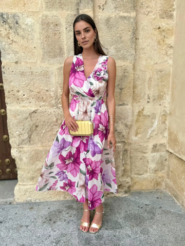 Vestido Beatriz Rosa Fucsia