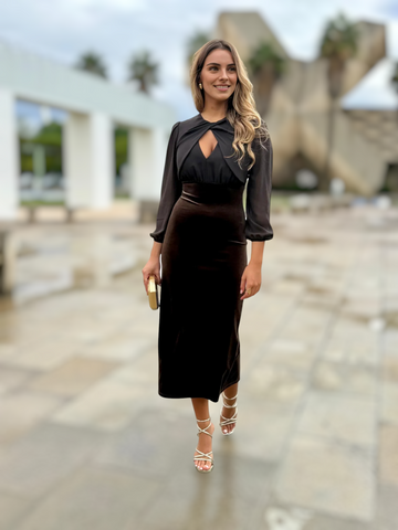 Vestido Encarnación Marrón Chocolate