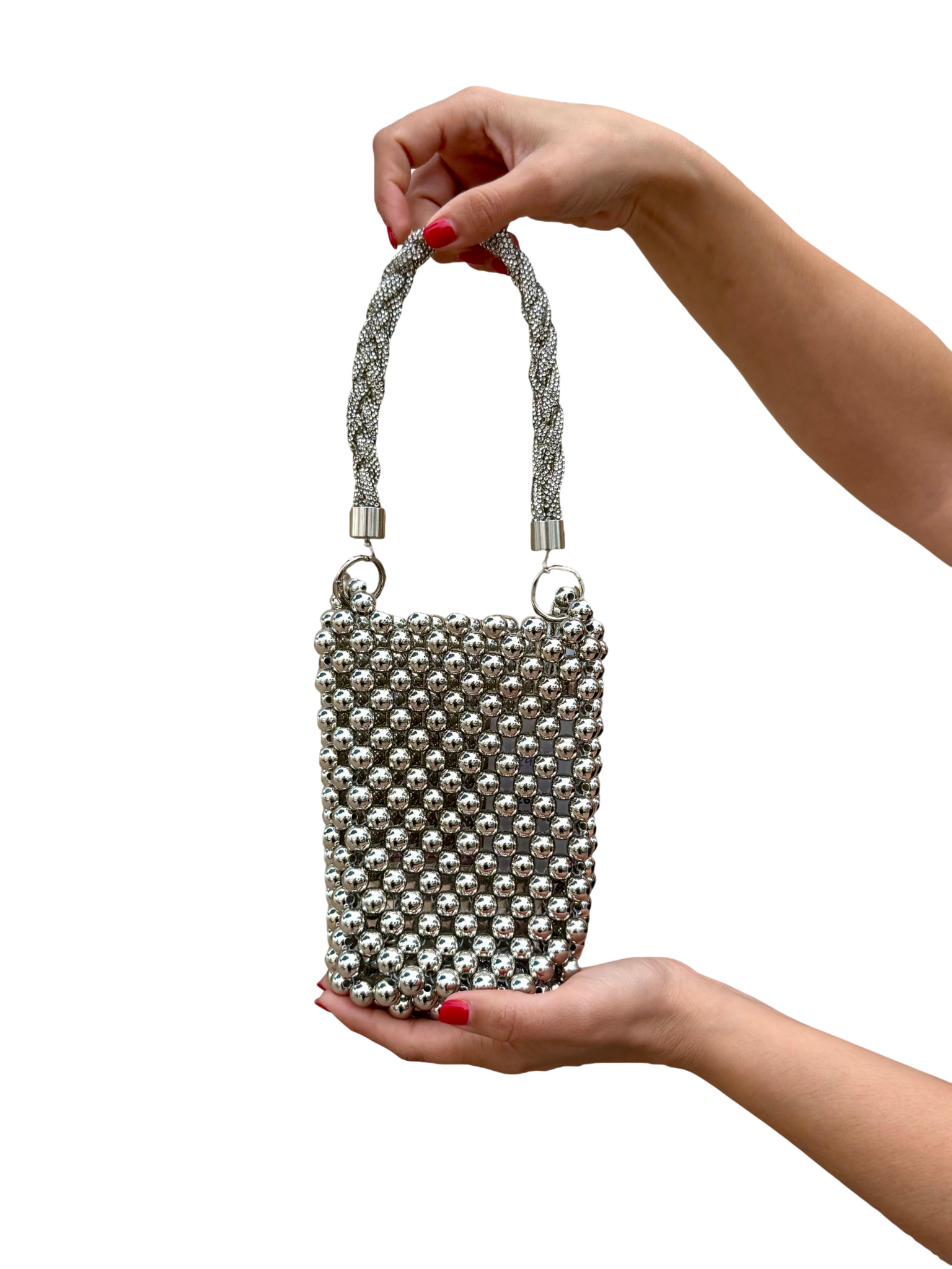 Bolso Perlas Plata