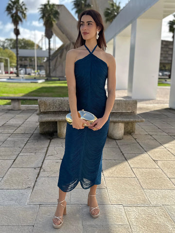 Vestido Adriana Azul Petroleo