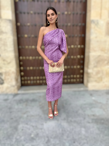 Vestido Eva Estampado Malva