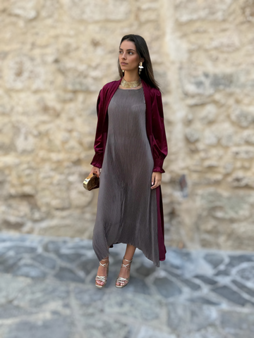 Kimono Terciopelo Burdeos