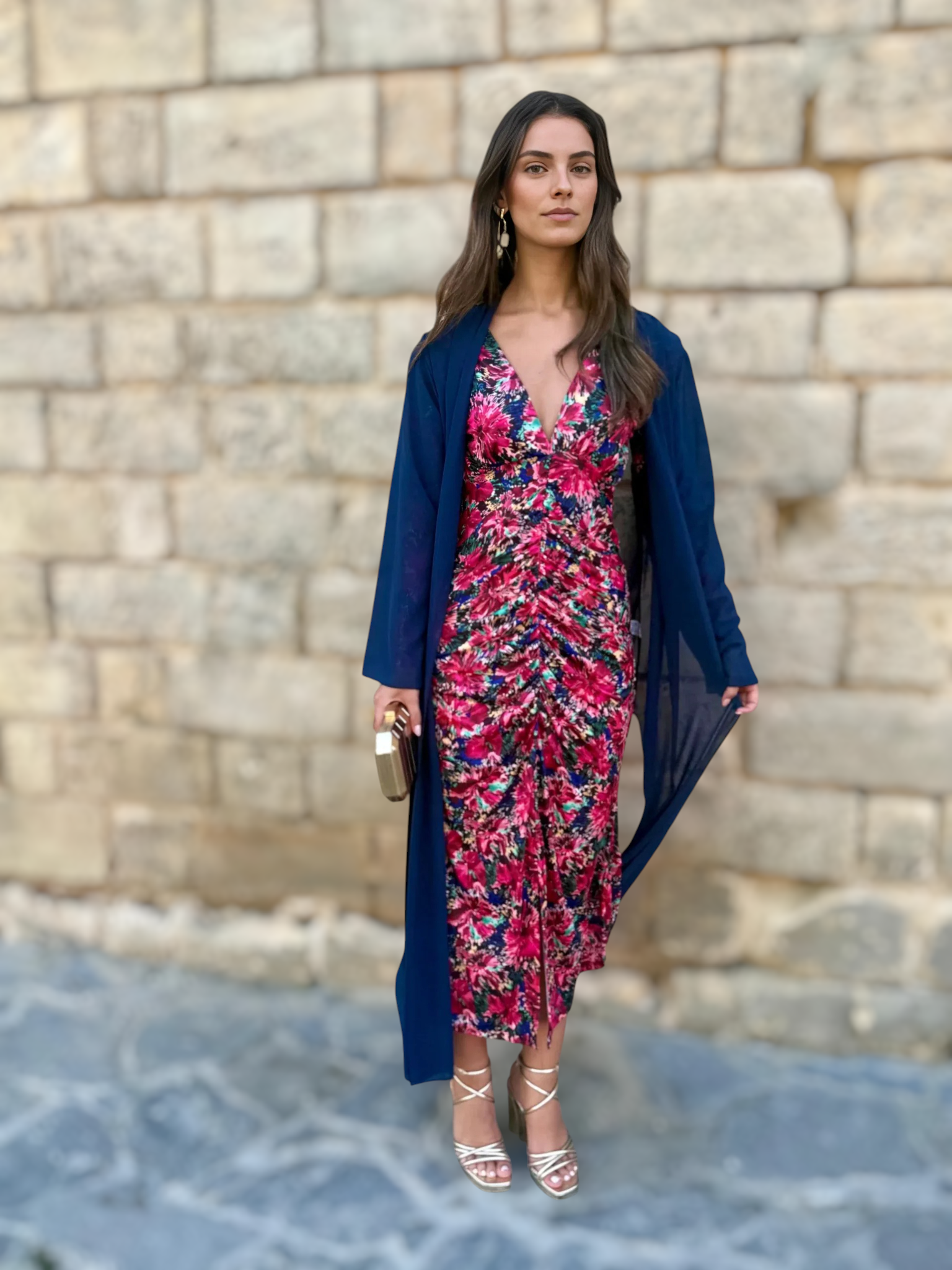 Kimono Gasa Azul Marino