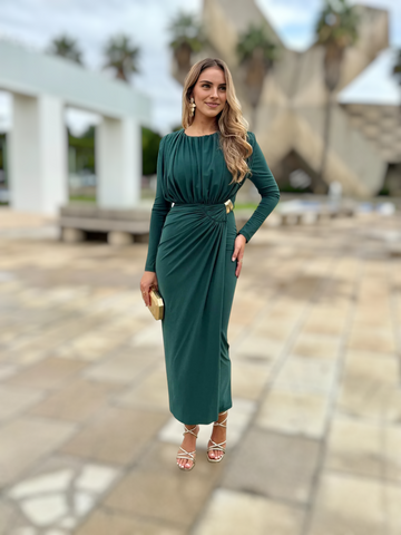 Vestido Raquel Verde Botella