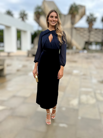 Vestido Encarnación Azul Marino