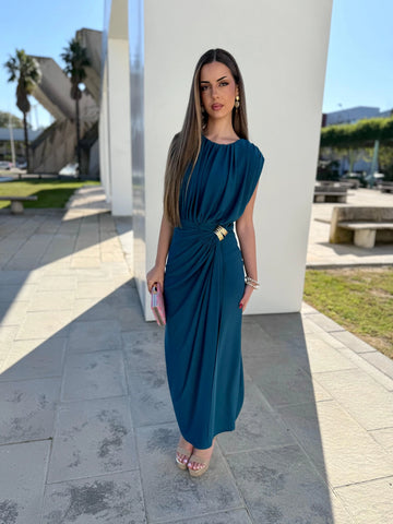 Vestido Emma Azul Petroleo