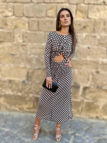 Vestido Aurora Beige/Negro