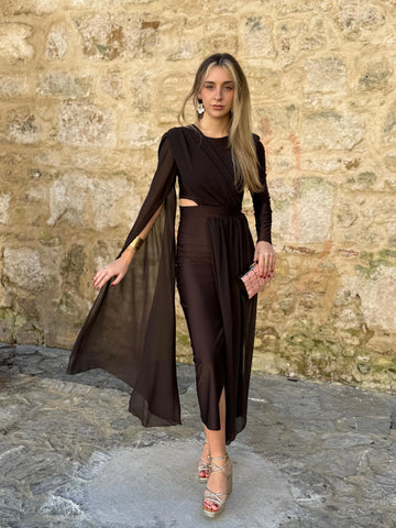 Vestido Nieves Marrón Chocolate