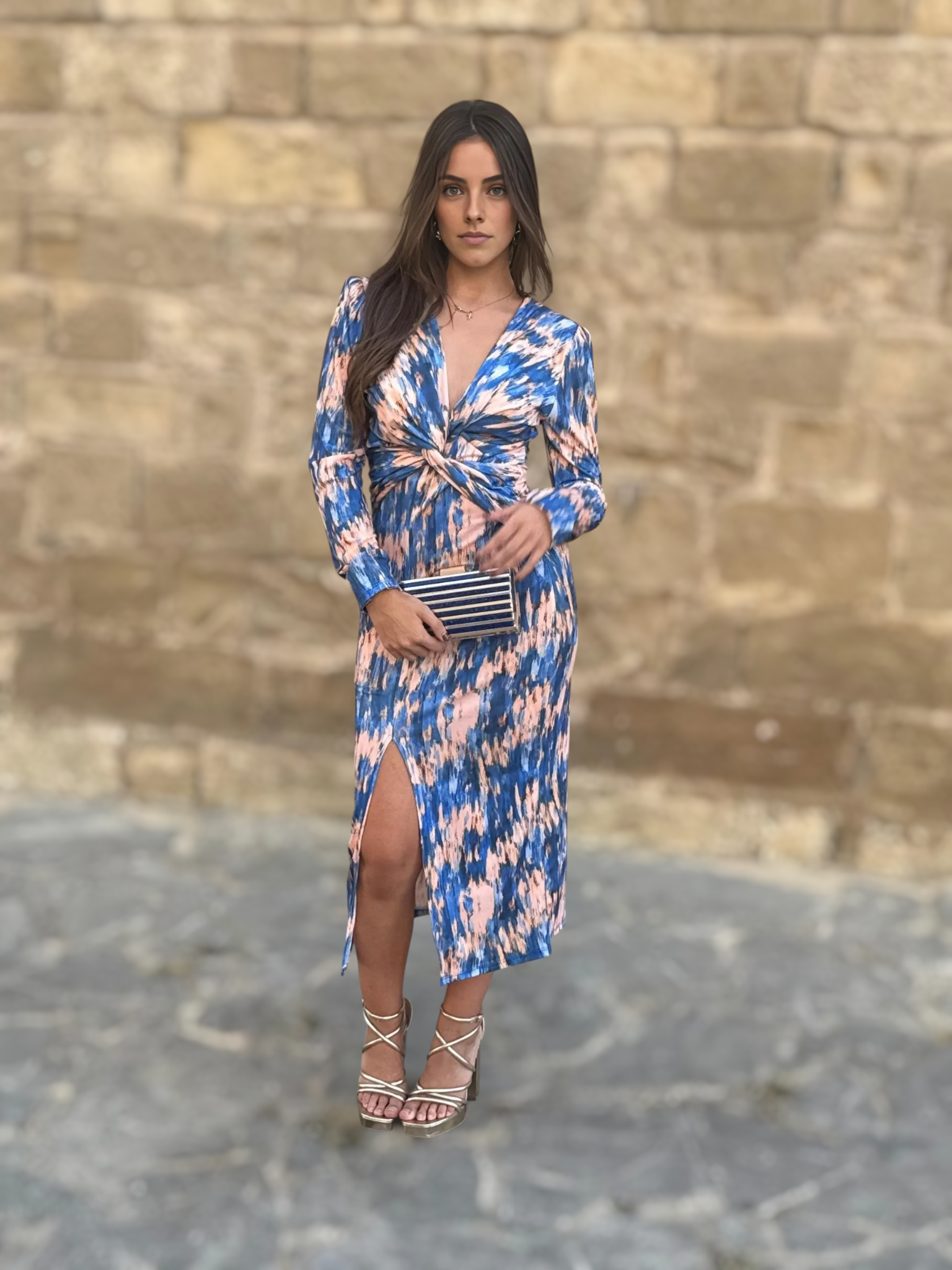 Vestido Jimena Estampado Azul