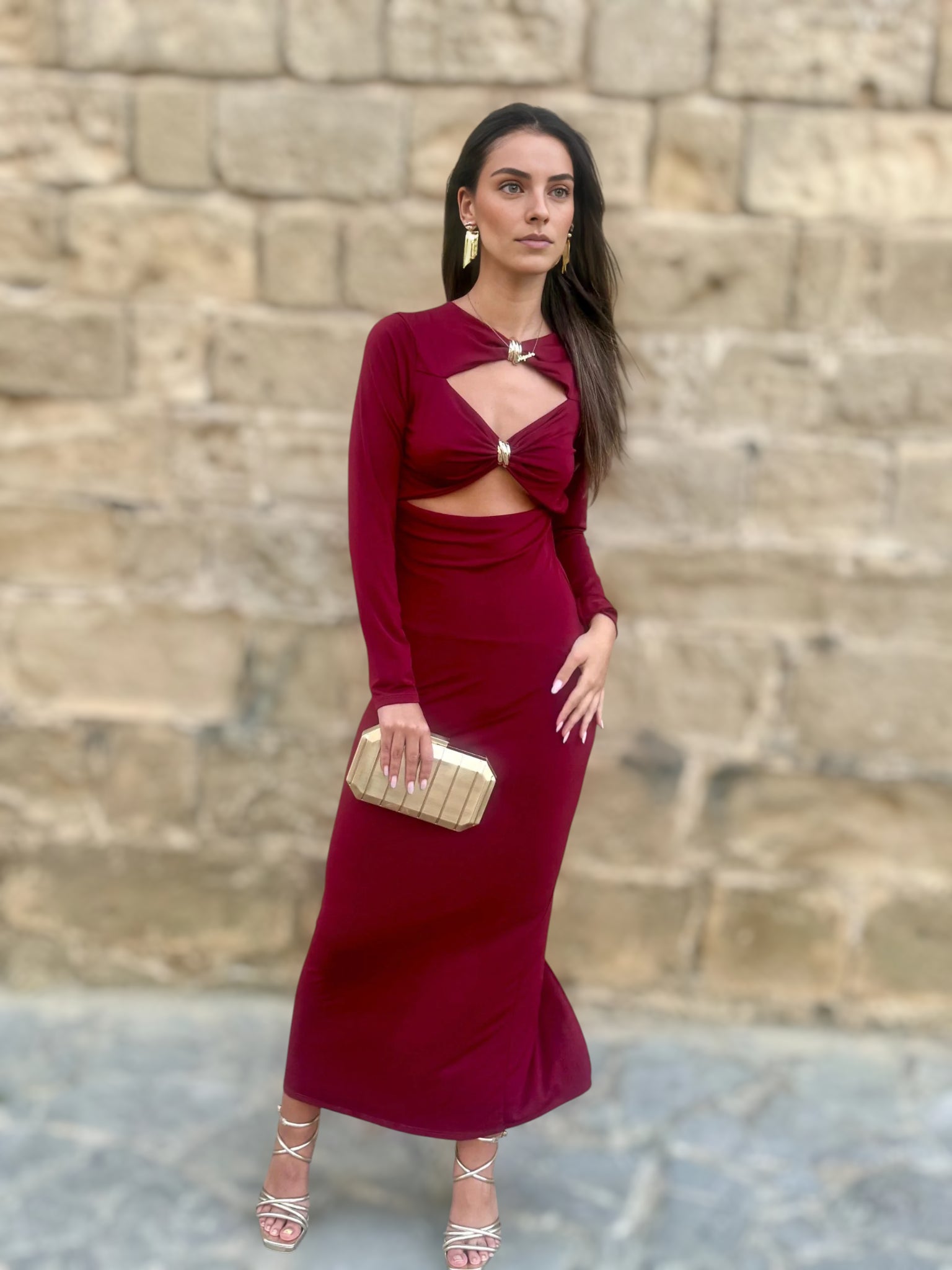 Vestido Alma Burdeos