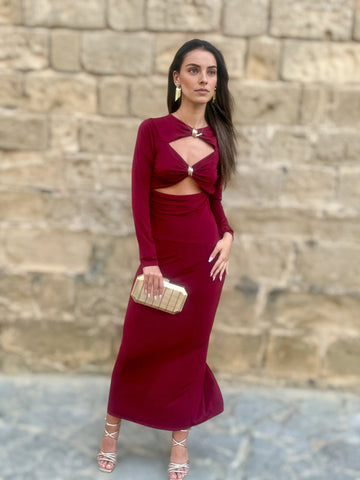 Vestido Alma Burdeos