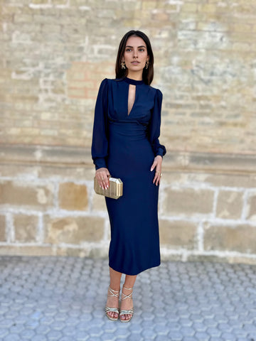 Vestido Valeria Azul Marino