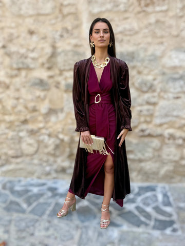 Kimono Terciopelo Chocolate