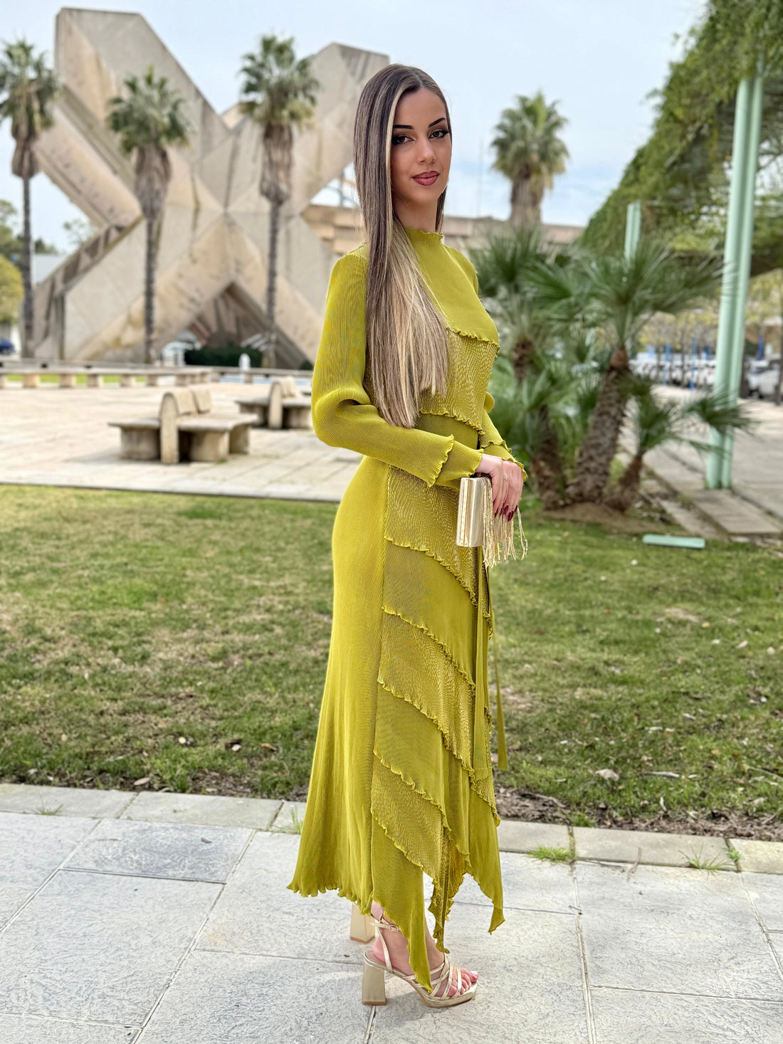 Vestido Selene Verde Pistacho