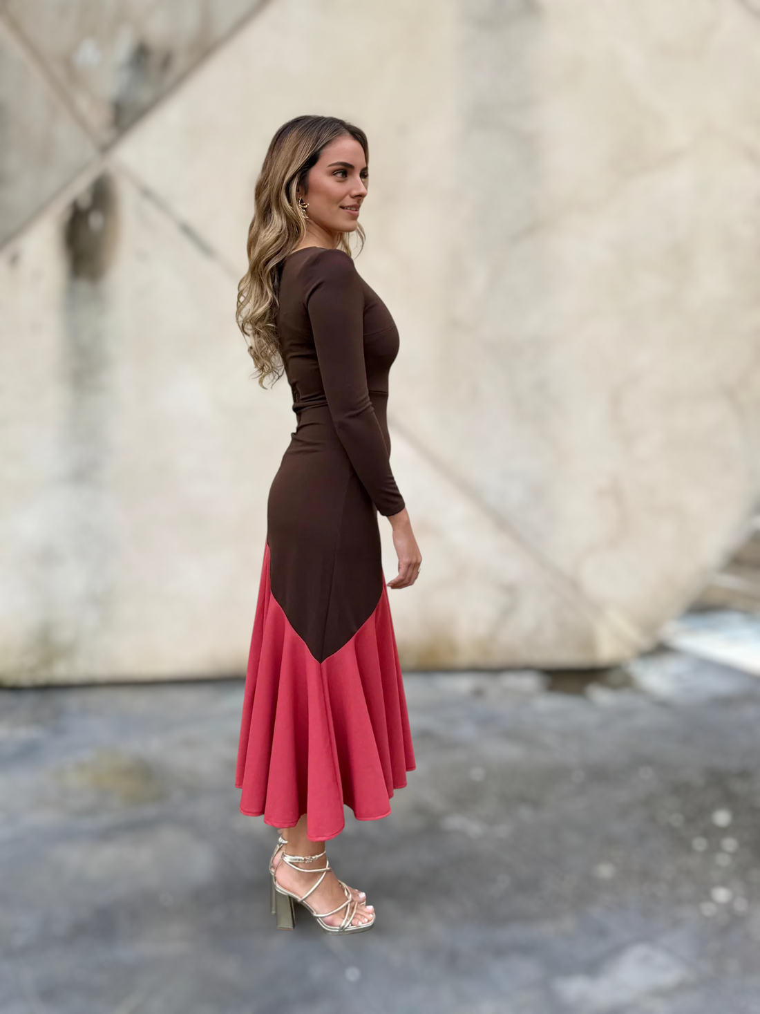 Vestido Daniela Marrón Coral