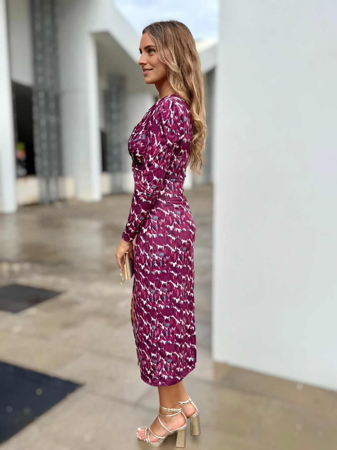 Vestido Jimena Estampado Vino