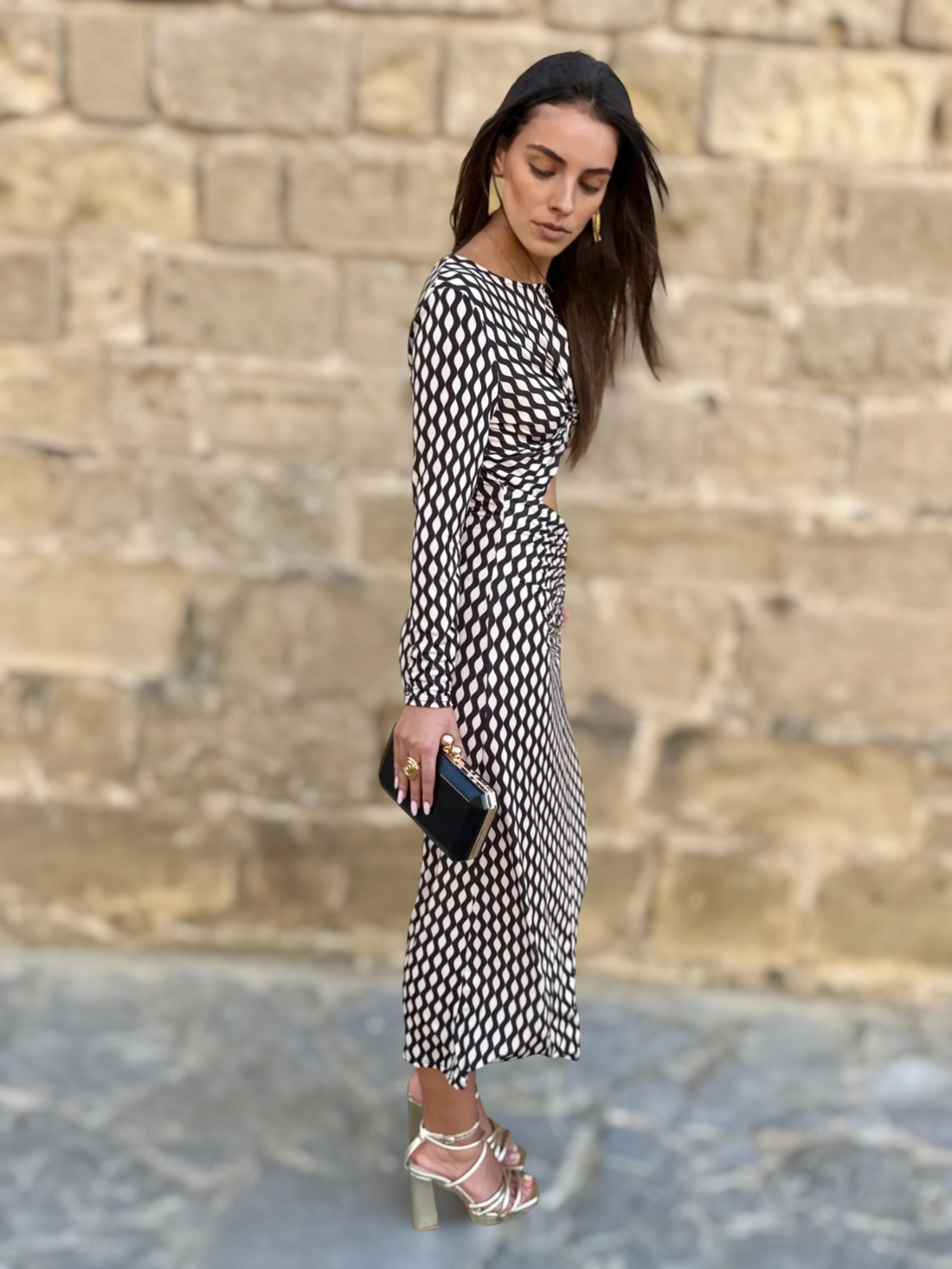 Vestido Aurora Beige/Negro