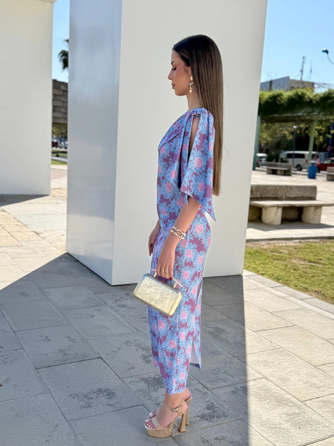 Vestido Eva Estampado Celeste