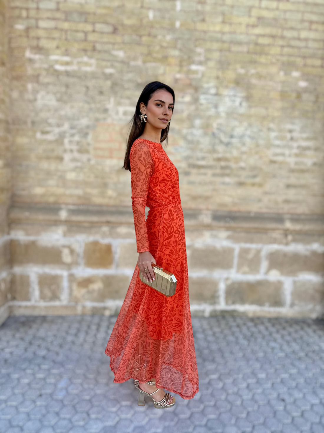 Vestido Coral Naranja