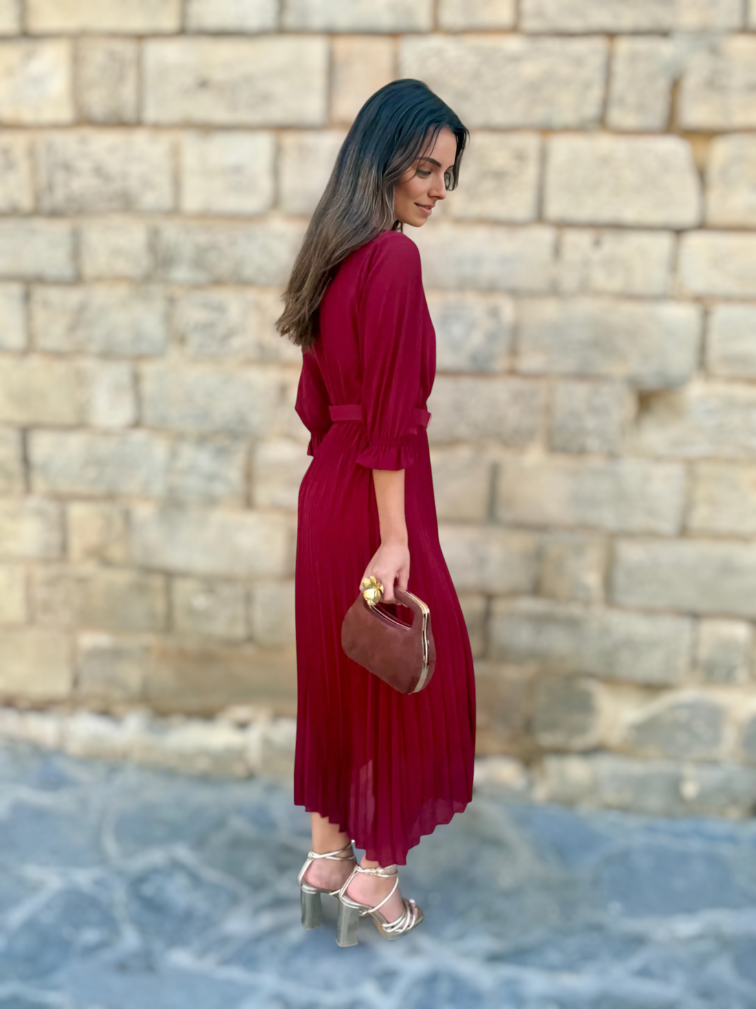 Vestido Mercedes Burdeos