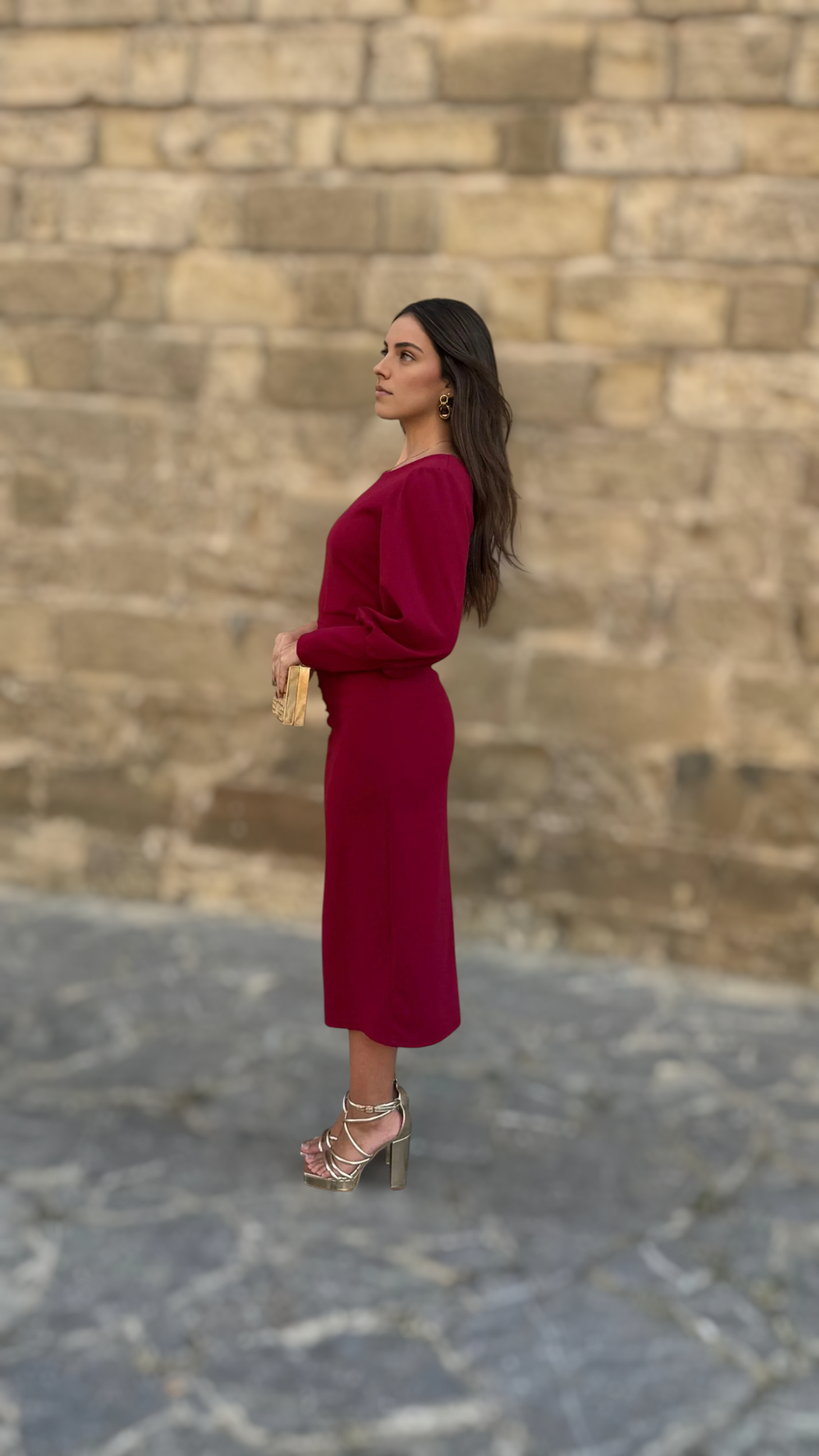 Vestido Laura Granate