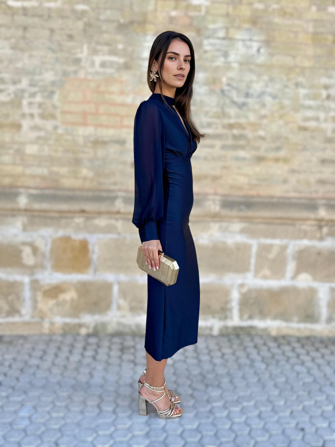 Vestido Valeria Azul Marino