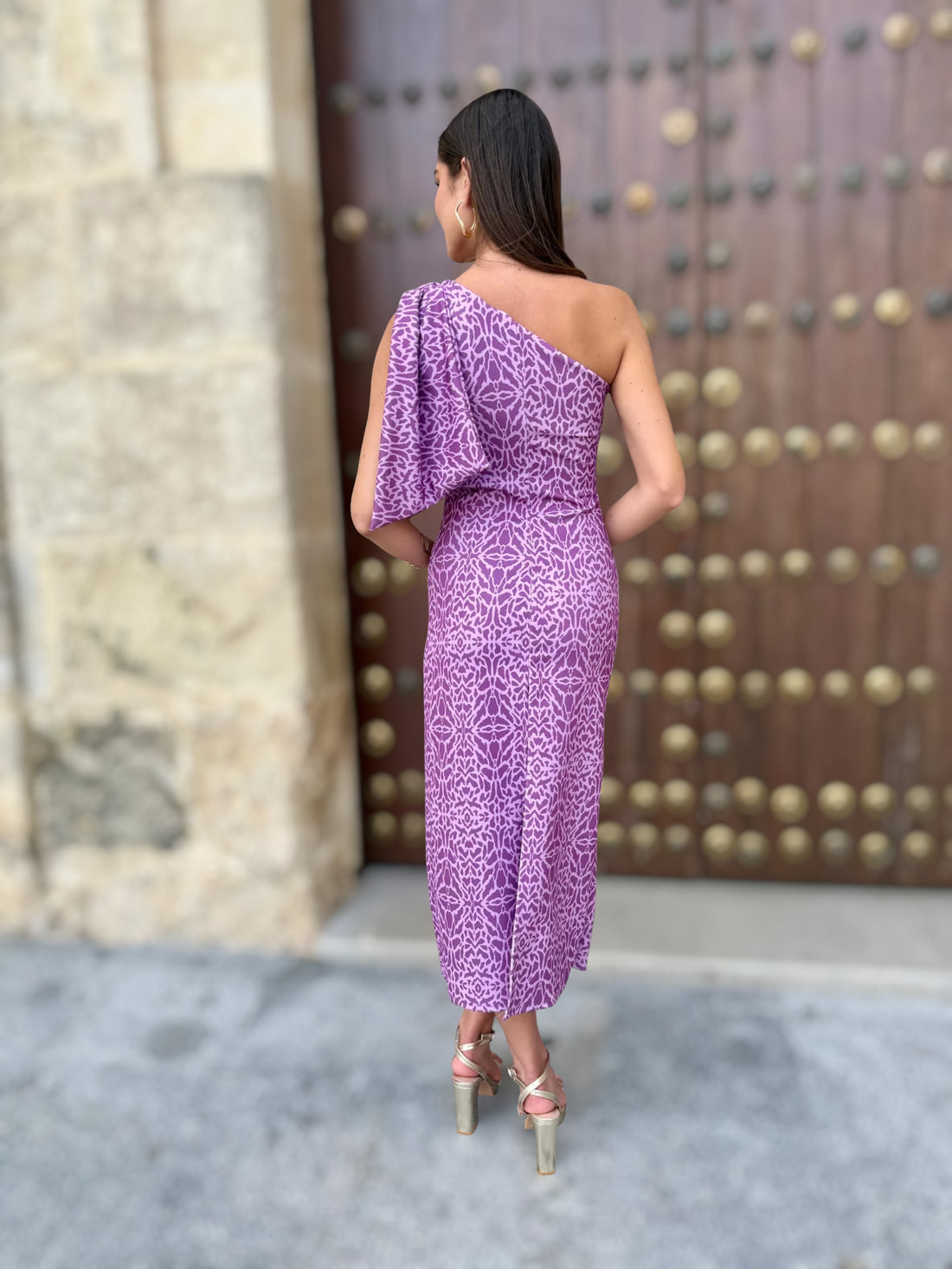 Vestido Eva Estampado Malva