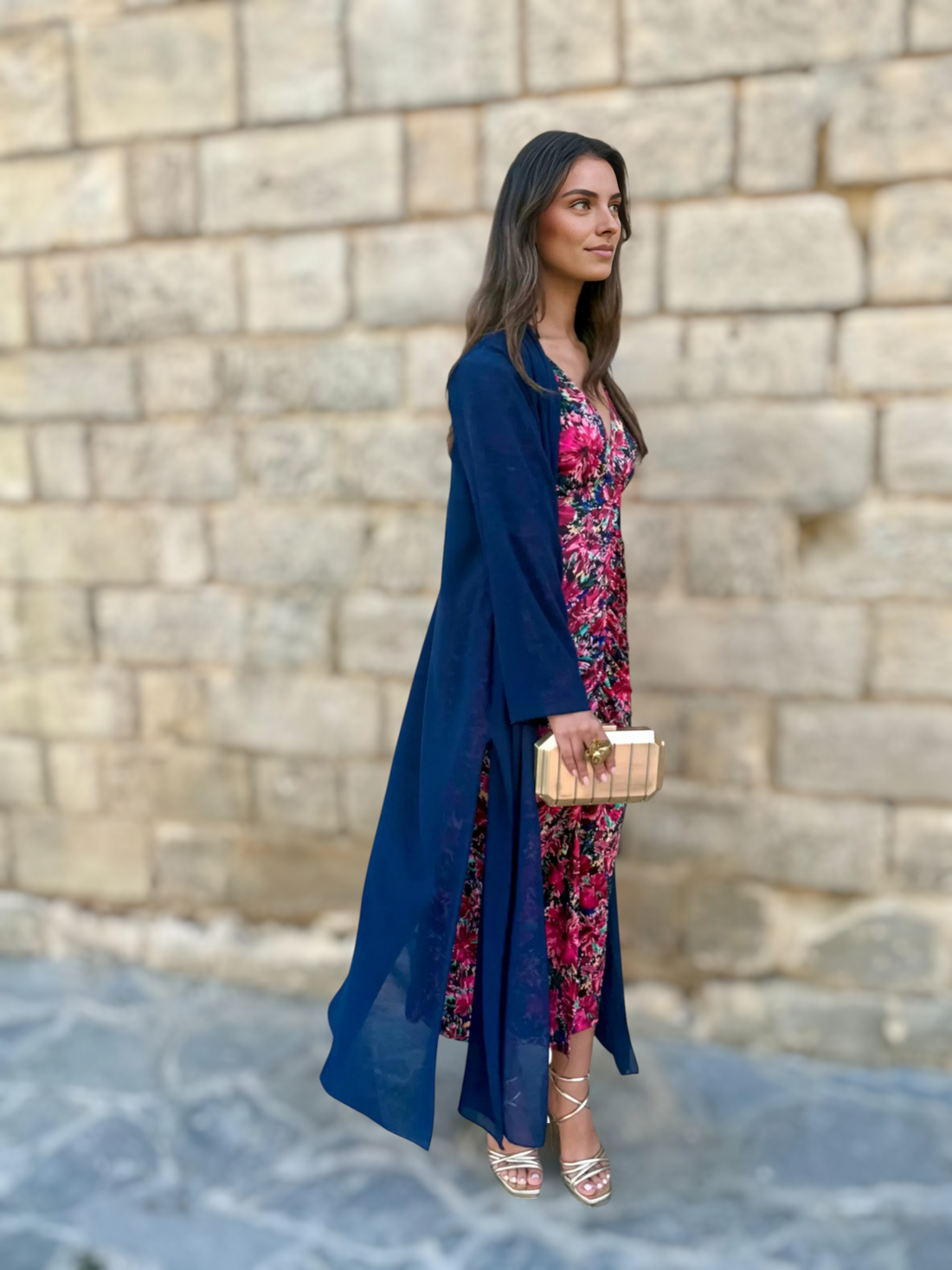 Kimono Gasa Azul Marino