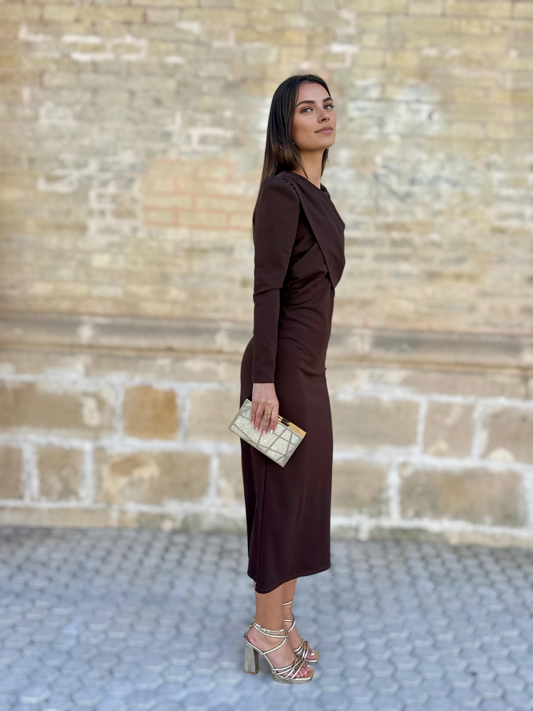 Vestido Carmen Marrón Chocolate