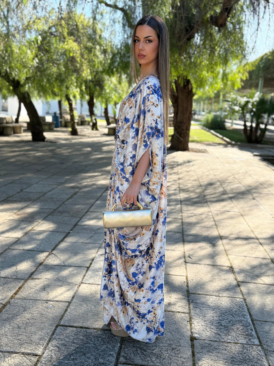 Vestido Marisol Estampado Beige