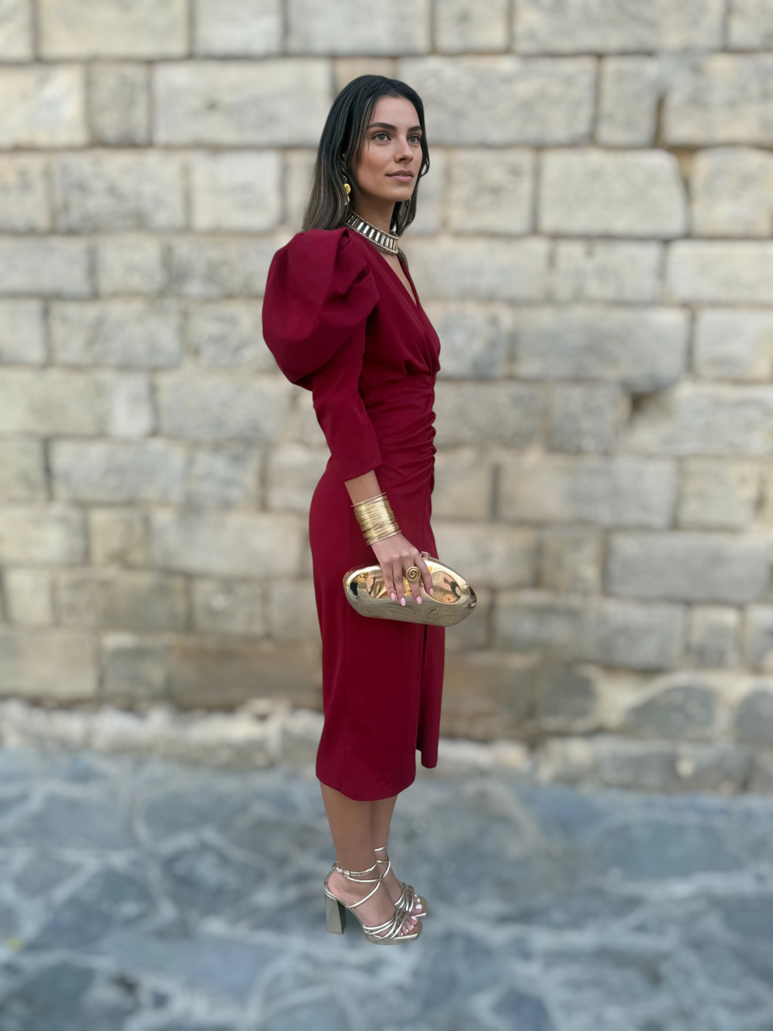 Vestido Dolores Burdeos