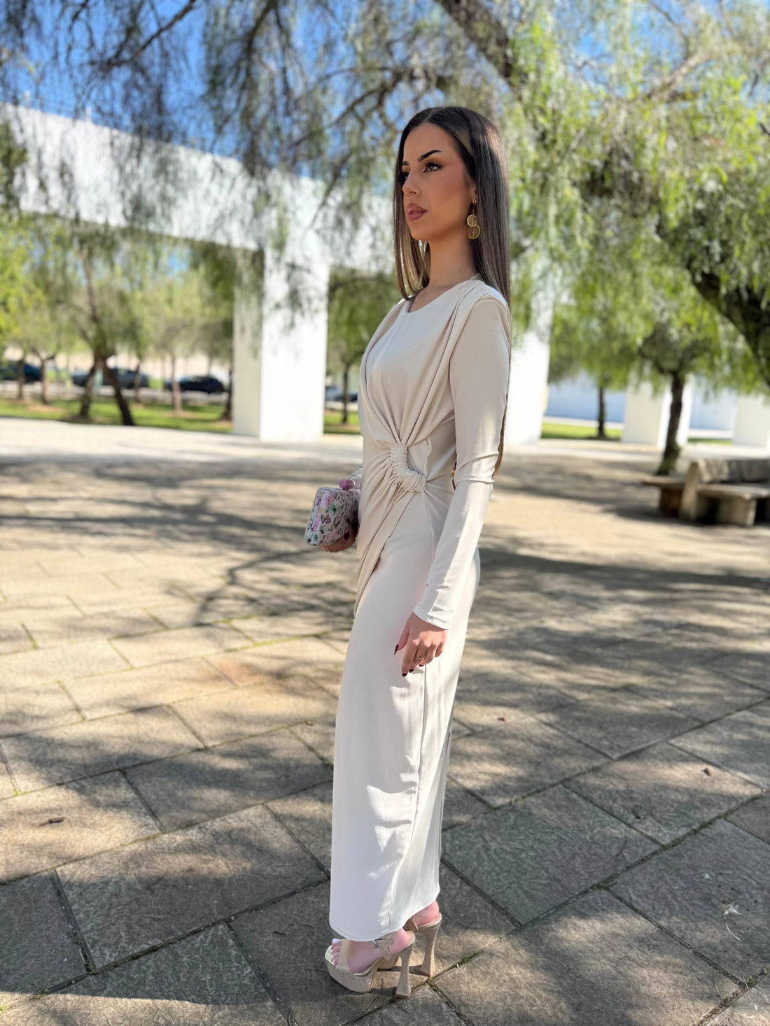 Vestido  Chloe Beige