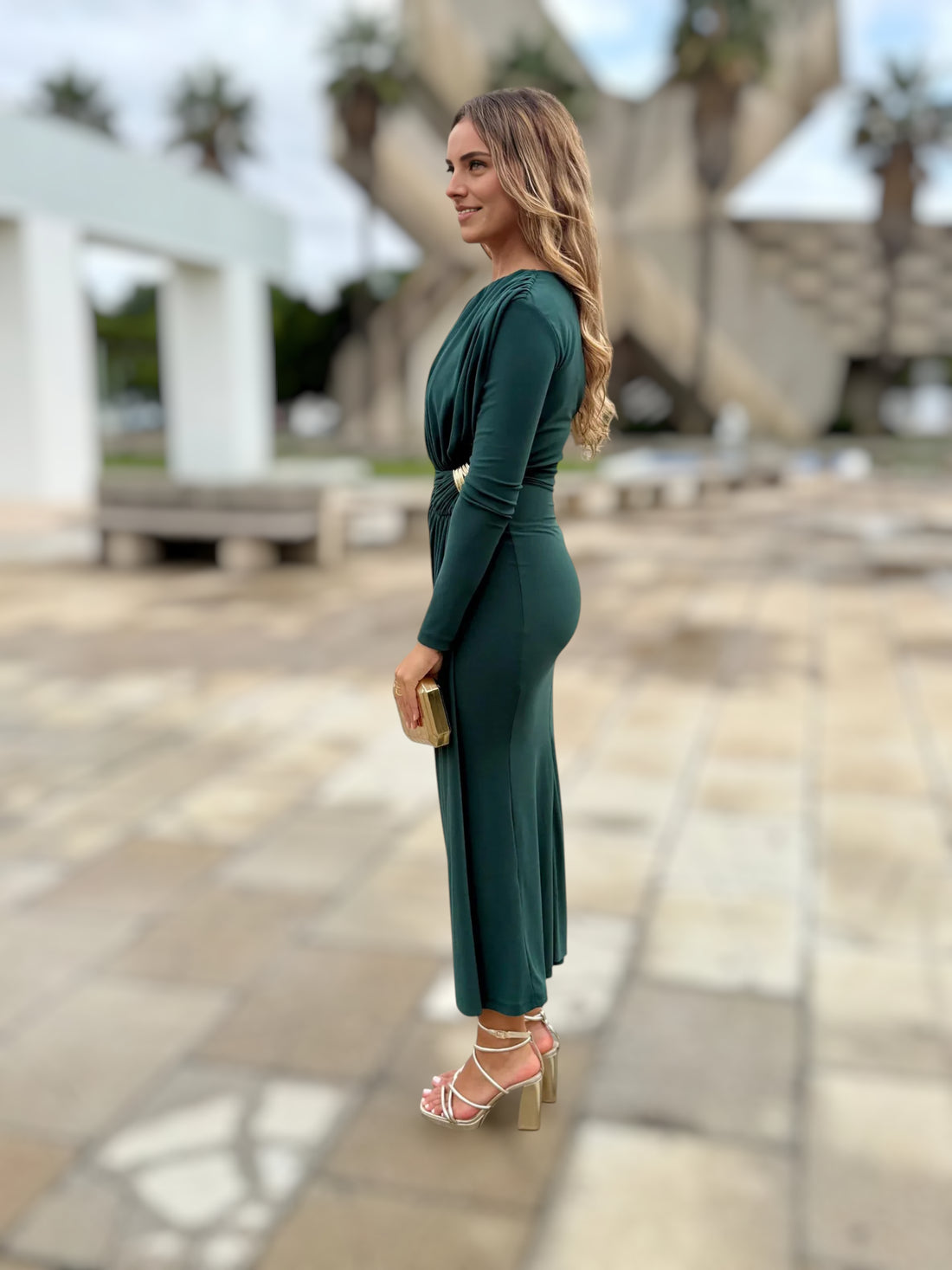 Vestido Raquel Verde Botella