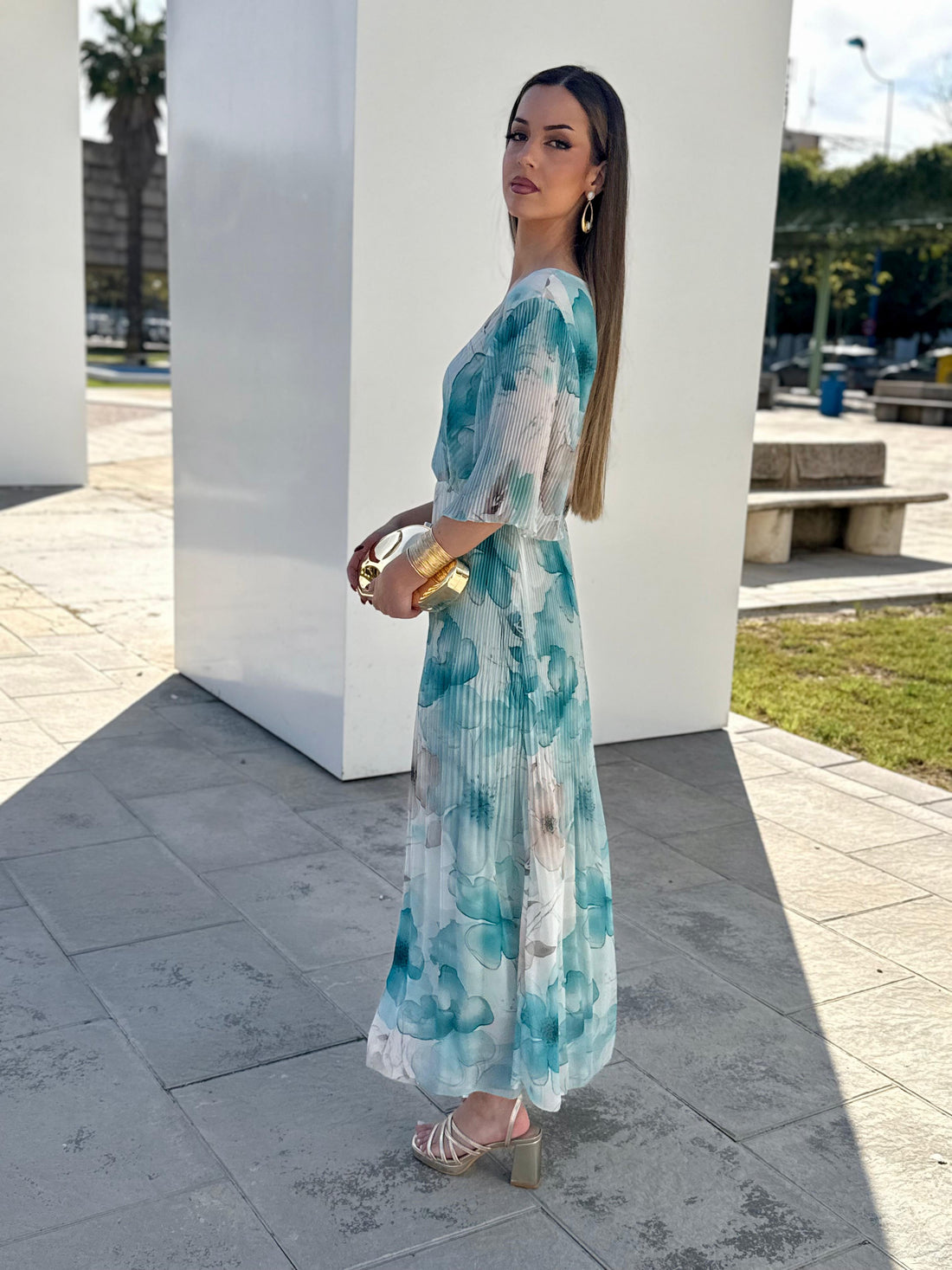 Vestido Úrsula Verde Agua