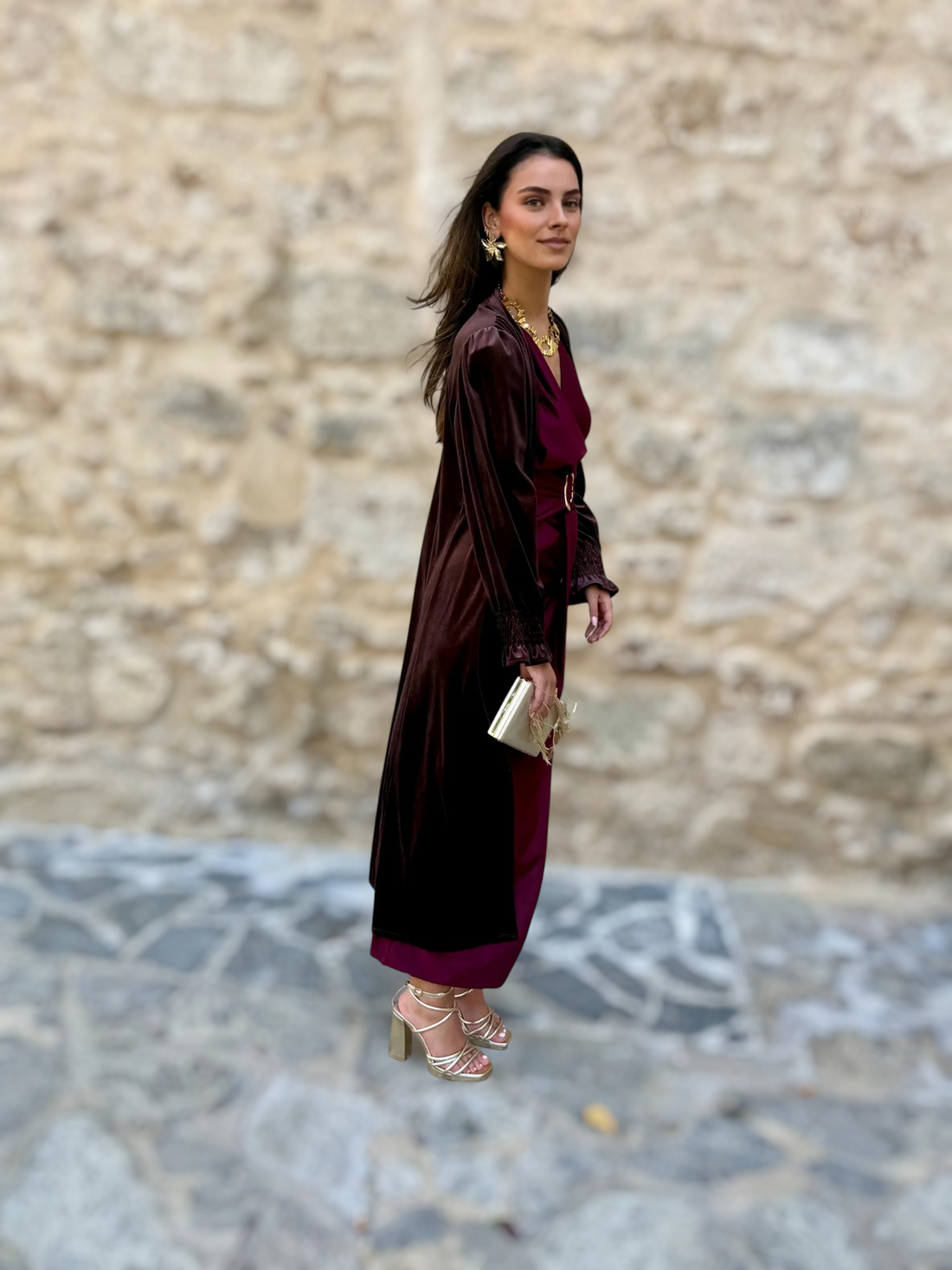 Kimono Terciopelo Chocolate