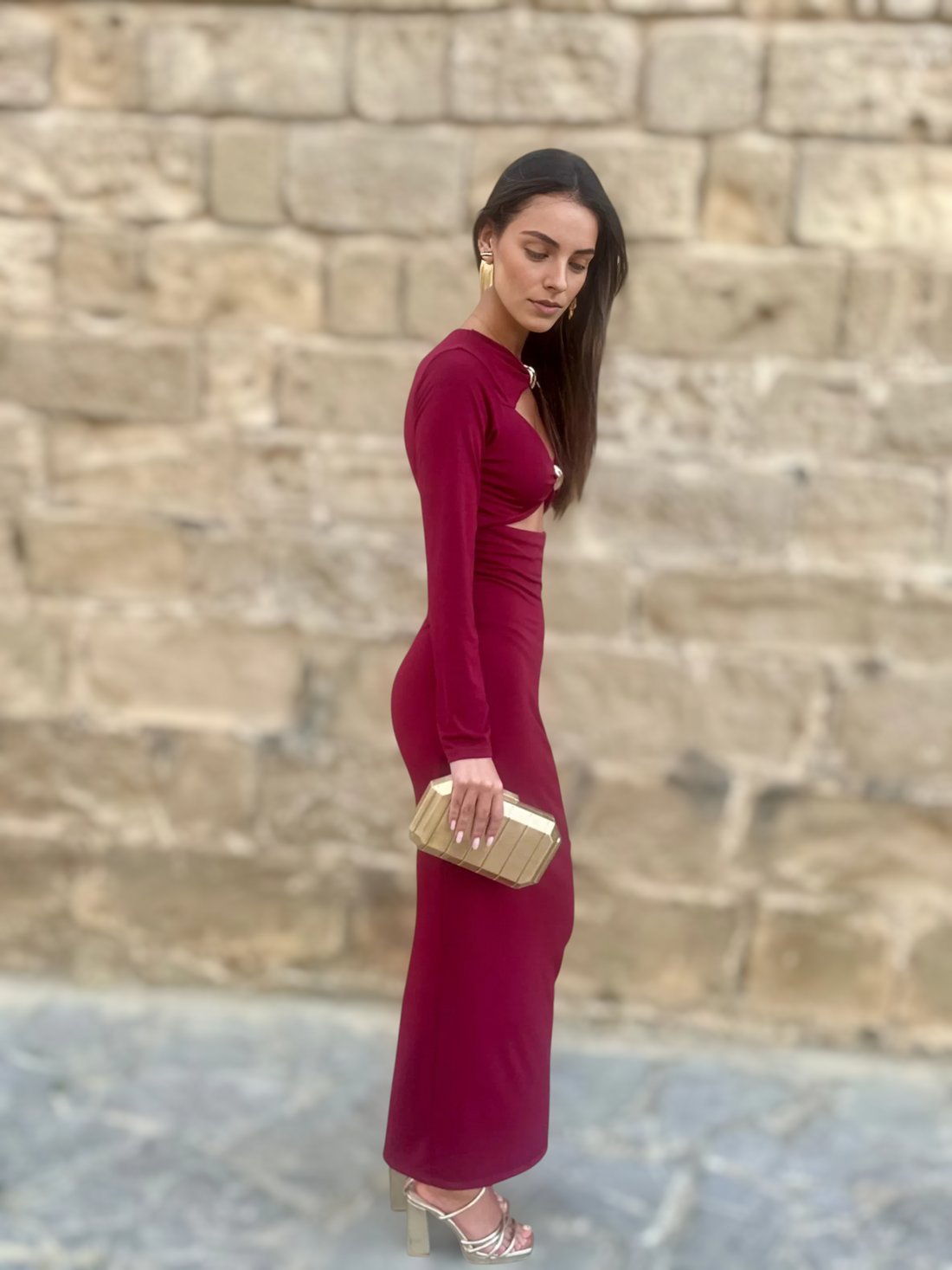 Vestido Alma Burdeos