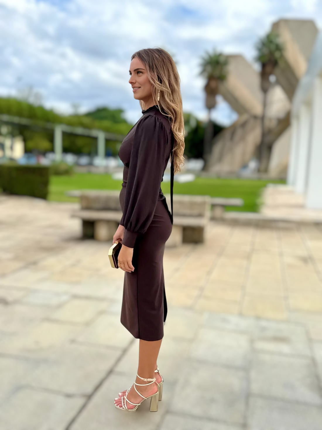 Vestido Valeria Marrón Chocolate