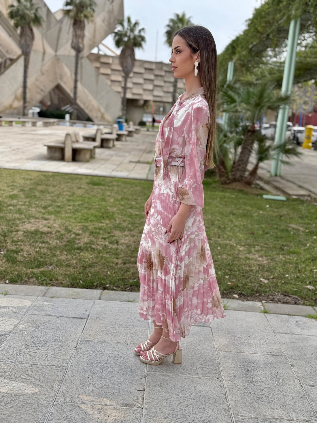 Vestido Erika Estampado Rosa